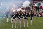 The "Twilight Tattoo" in Arlington, VA. This hour-long public performance features Soldiers from The 3rd U.S. Infantry Regiment (The Old Guard) and The U.S. Army Band "Pershing's Own". They offer a glimpse into American history through performances by The U.S. Army Blues, vocalists from The U.S. Army Band Downrange, The Old Guard Fife and Drum Corps, and The U.S. Army Drill Team.  The history of Twilight Tattoo began more than 300 years ago as British troops were summoned from the warmth and hospitality of local pubs by a bugle and drum call to return to the barracks. The familiar tune told tavern owners “doe den tap toe,” or “time to turn off the taps.” The troops knew the call to mean “taps off,” and minutes later they were back in their tents.