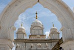 Magnificent white marble Sikh temple (Gurdwara) within the Gwalior fort - Gwalior, India. : India